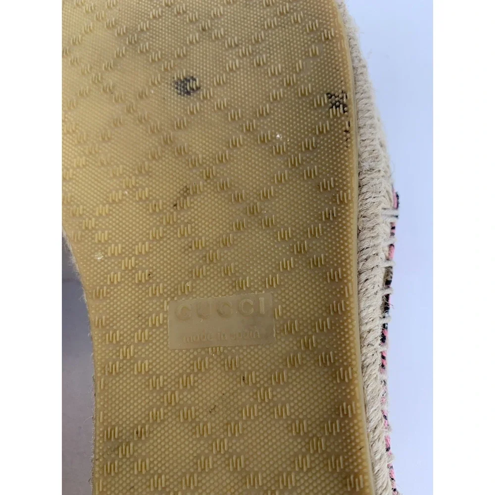 Gucci Bengal Tiger Floral Supreme Monogram Canvas Round Toe Espadrilles 38.5